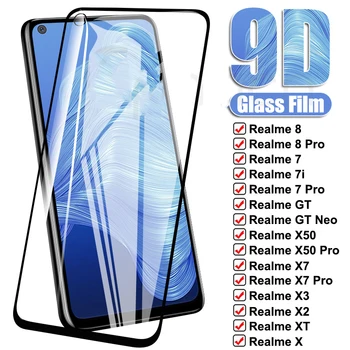 1-5 бр 9D Пълно Защитно стъкло За OPPO Realme 8 Pro 7 7i X7 X50 Pro Закалено Стъкло Realme X XT X3 GT Нео Защитно фолио за екрана