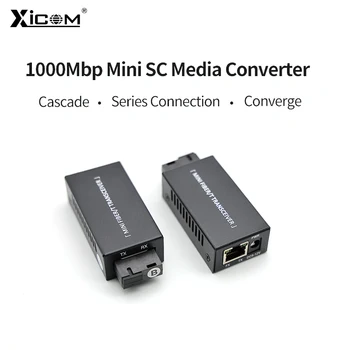 1 Чифт Gigabit ethernet 100/1000 м A/B SC Ethernet Оптичен Комутатор Медиаконвертер Rj-45 Optical Радиостанцията 20 КМ оптичен Комутатор с Блок Захранване