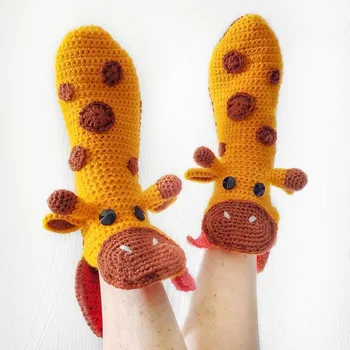 1 Чифт Закачливи Чорапи, плетени калъф за 3D Чорапи с Крокодили, под формата на Животни, Съчетани с плетени калъф за белезници с аллигатором, Зимни чорапи за секс, Аксесоар за Дрехи