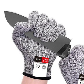 1 Чифт Предпазни Ръкавици HPPE със Защита от порязване, Клас 5, Устойчива на Гумата Защита на Пръстите за Кухня, Риболов, Градинарство, Работна Ръкавица със Защита от Порязване
