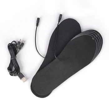 1 чифт Акумулаторна Електрическа Батерия Топло За Обувки Нагревател Зимата Запазва Топлината Електрически Топлинна Стелки, USB Стелки С Подгряване