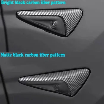 1 чифт Защитно покритие страничната камера на Автомобила, Накладки, стикер ABS, подходящ за Модели на Tesla 3 X S, ярък черен/Черен Мат