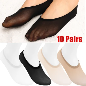 10 двойки/лот, Дамски летни чехли-носочки, Невидими Чорапи, Дамски Чорапи, Обувки, без да се показва, Чорапи за Жените, летни нескользящие Чорапи за момичета