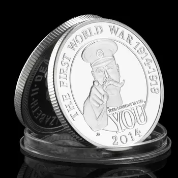100-годишнината на Първата световна война (1914-1918) са подбрани събиране на сувенирни монети със сребърно покритие Никога не забравяйте Възпоменателна монета