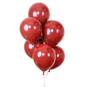 100ШТ Рубинено-Червен Балон Нови Лъскавите Метални Перлени Латексови Балони Хромирани Метални Цветове Балони, Украса на Сватбени Партита