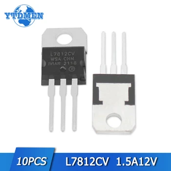 10шт L7812CV Регулатор на напрежение IC 1.5 A 12V TO-220 Положителни Линейни Регулатори на напрежение на чипсета 7812 TO220 Електронен Компонент