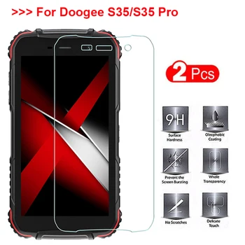 2 Бр. Закалено Стъкло За Doogee S35 Защитен Със Стъклен Капак, За Да Cristal Doogee S35 Pro S35Pro Защитно Фолио За Екрана На Мобилен Телефон
