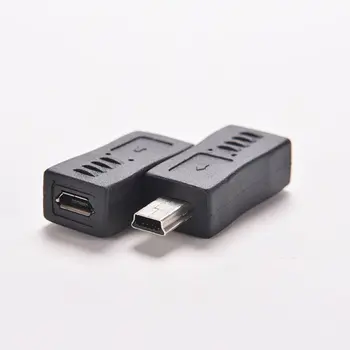 2 елемента Черно Micro USB Жена към Mini USB Мъжки Адаптер за Зарядно Устройство Конвертор Адаптер Дропшиппинг