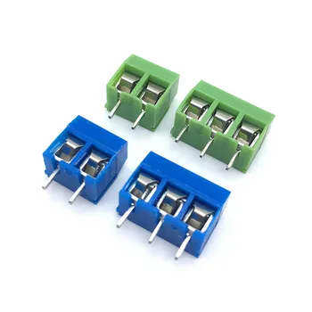20 БР./ лот KF301-5.0-2P 3P KF301 Винт 2Pin 5,0 мм Директен между пръстите конектор клеммной подложки за печатни платки в Синьо и зелено