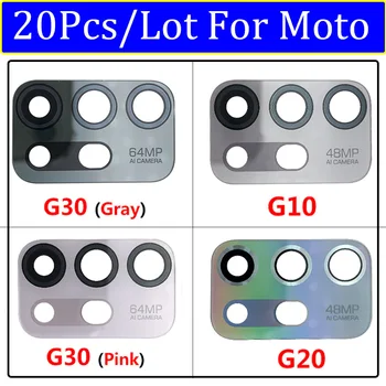 20 бр/лот, стъклена леща за задната камера за Обратно виждане За Мото G10 G20 G30 G Stylus G9 Power Стъкло Камера със самозалепваща стикер