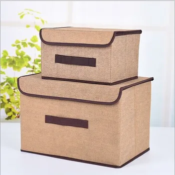 2021 Нетъкан кутия за съхранение, сгъваема кутия за съхранение, двухсекционный кутия за съхранение на дрехи, с капак, козметичен вградени кутия
