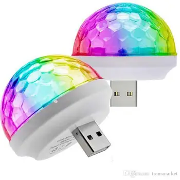 2022 LED USB Дискотека С DJ Авто Лампа Преносим Семеен Празничен Бал Цветна Светлинна Бар Клуб Панорамен Ефект Лампа за Осветление на Мобилен Телефон