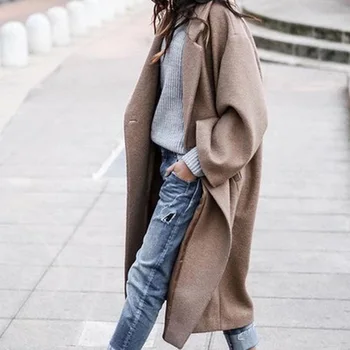 2022 New Hot Women 's Long Coat Warm Women' s Coat Woolen Coat Cloth Палто Дамско Яке Дамски Пролет Veste Femme