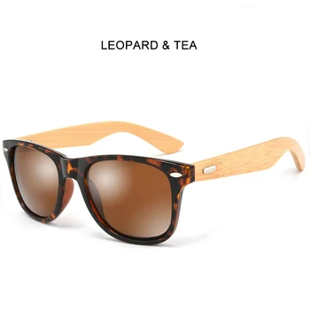 2022 Модни Леопардовые очила Дървени Слънчеви очила за Мъже И Жени, С Пластмасова Рамка Бамбуковое Дървено Оръжие Стъкло