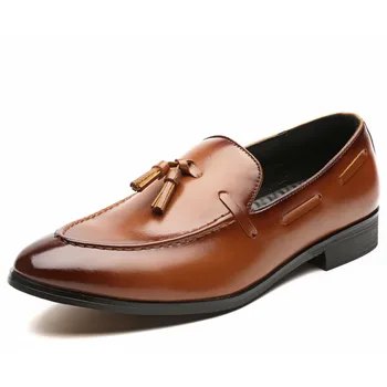 2022 Мъжки Модел Обувки Кожени Официални Бизнес Мъжки Обувки-Oxfords Сватба Парти Обувки С Перфорации тип 