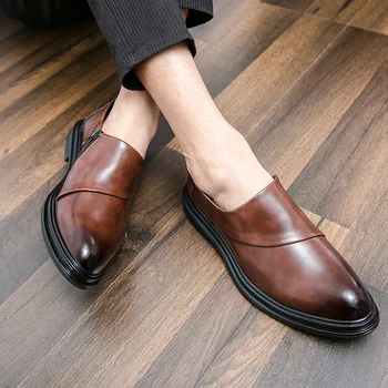 2022 Нови Бизнес Обувки на плоска подметка Мъжки Маркови Дизайнерски Вечерни Модел Кожени Мъжки обувки Лоферы Британски Oxfords Мъжки Обувки За Сватбени партита
