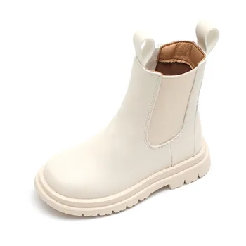 2022 Нови Зимни Детски обувки Детски Кожени Обувки С Кожа Подметка Водоустойчив Модни Ботильоны За малки Момичета