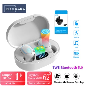 2022 Нови Слушалки E7S TWS Bluetooth 5,0 Безжични Слушалки С Led Дисплей, Сензорни Бас Слушалки С Микрофон, Спортна Водоустойчива Слушалки