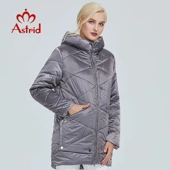 2022 зимно яке Astrid, дамски Водоустойчив плат в контрастен цвят с кепкой, плътен памучен дрехи, топла женска парк AM-2090