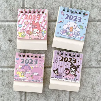 2023 Нов Календар Kawaii Sanrio Kuromi My Melody Cinnamoroll Карикатура Творчески Тенис на Украшение на Настолен Вертикален Календар за Подаръци