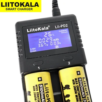 2023 Ново зарядно LiitoKala Lii-PD2 за 18650 26650 21700 18350 AA AAA 3,7 В/3.2 В/1.2 литиеви NiMH батерии