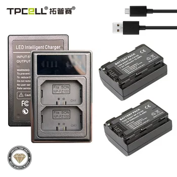 2280 ма NP-FZ100 NPFZ100 NP FZ100 Батерия + Безплатна LED Dual USB Зарядно Устройство за Sony NP-FZ100, BC-QZ1, Sony a9, a7R III, a7 III, A6600