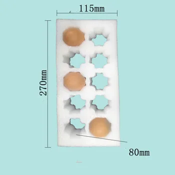 270 * 170 * 80 мм EPE Пяна За Яйца С 15 Дупки Опаковъчни Материали Кутия За Съхранение на Яйца на Тиган / Тава / Притежателя