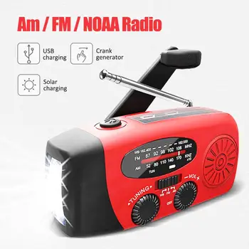 3 Led Фенер Фенер Ръчно Преносимо Радио на Слънчевия Радио AM/FM NOAA Погодное Радио 1000 mah-Power Bank USB Зарядно Устройство
