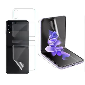 3 В 1-Защитно фолио За Galaxy Z Flip 3 5G Предната и Задната Страна Матово Защитно фолио За екран За Samsung Z Flip3 Пълна Защита