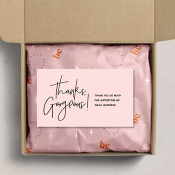 30 бр./опаковане. Розова картичка с благодарност за подкрепата на бизнес-опаковки, украса на 