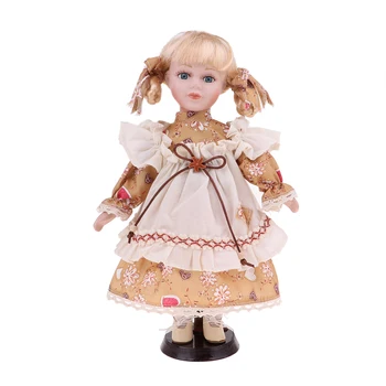 30 см Порцеланова Кукла Викторианската Момиче Стая Фигурки с Дървена Стойка Детски Колекции За Възрастни