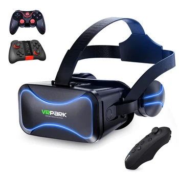3D VR Слушалки Умни Очила за Виртуална Реалност Каска За Смартфон 4,7-6,7 'Лещи С Контролерите Слушалки Бинокъл