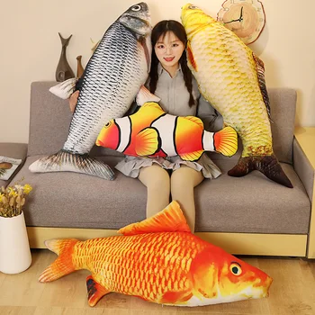 3D Моделиране Златната Рибка Плюшен Играчка Kawaii Меки Животни Шаран Плюшен Възглавница Творческа Украса на Стаята Играчки за Деца, Подарък За Момичета