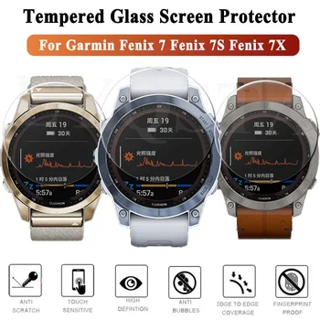 3шт 9H Премия от Закалено Стъкло За Garmin Fenix 7 7S 7X5 6S 6X6 Pro Smartwatch Екран Срещу надраскване Защитно Фолио Аксесоари