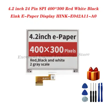 4.2-инчов 24-пинов SPI 400 * 300 Червен Бял Черен дисплей за електронна хартия Eink HINK-E042A11-A0