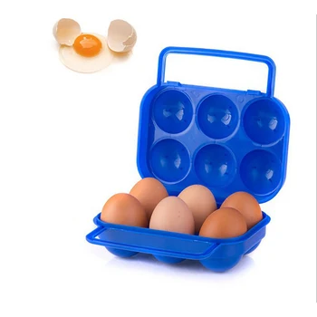 6 Окото Кутия За Съхранение на Яйца Контейнер Преносим Пластмасов Държач за Яйца за Външно Къмпинг, Пикник, Кутия за Яйца, Кухненски Органайзер