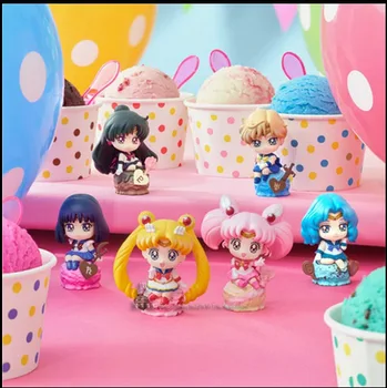 6 бр Sailor Moon Цукино Усаги Моряшка Меркурий Kawai Аниме Фигурка Детска играчка Карикатура Колекция фигурки за подарък за Хелоуин