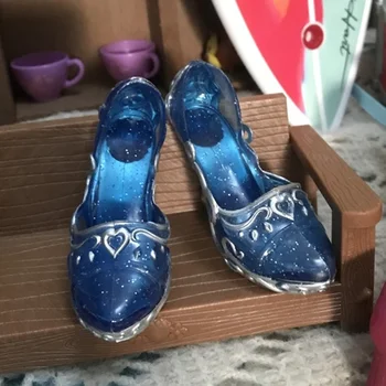 60 см Кукла на Принцеса Кристални Обувки за 1/3 BJD Аксесоари за Кукли Сини Кристални Обувки на Висок Ток Мъжки Обувки на плоска подметка