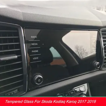 8 Инча За Skoda Kodiaq Karoq 2017-2019 Закалено Стъкло Авто Навигационния Екран Защитно Фолио За Дисплея на LCD защитен стикер 2018