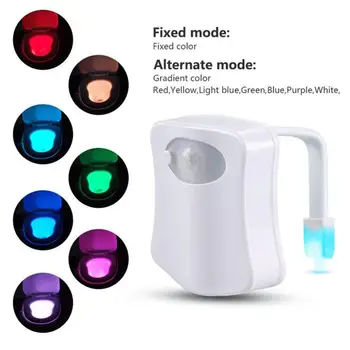 8 цвята интелигентен индукционный сензор за движение на човешкото тяло светлина водоустойчив долния тоалетна led лампа, WC, баня лека нощ