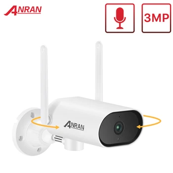 ANRAN 3MP IP Камера за Видеонаблюдение е Защитата на Сигурността на Открито, Wifi Канче Наклон Безжична Камера за Видеонаблюдение Двупосочна Аудио Автоматично Проследяване