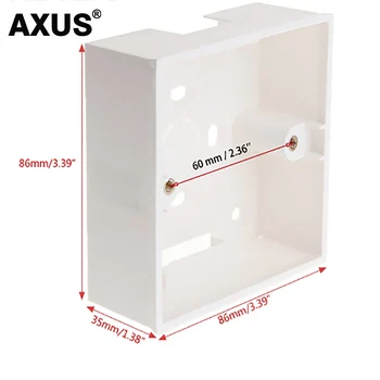 AXUS 86*86 мм Разпределителните Скоростна Стенни Изход Британски Европейския Преминете Монтажна Кутия Пожароустойчива Пластмасова Кутия 146*86 мм