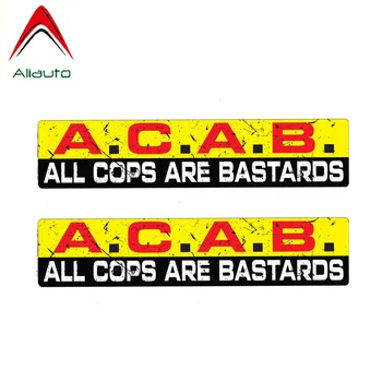 Aliauto 2 X Предупреждение Автомобили Стикер Светоотражающая Всички полицейски Basterds Стикер Аксесоари за PVC Niva Toyota Rav4 Jeep Vw T4, 15 см. * 3 см