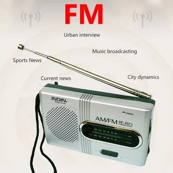 BC-R21 Радио Мини Музикален Плейър, Преносим Високоговорител Дисплей Пластмасов USB Приемник, Акумулаторна батерия Стерео Лесно да Управлявате TF Карта Цифров