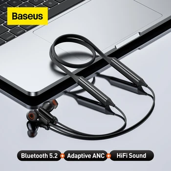 Baseus на Шийката на Гривна Bluetooth Слушалки Безжични 5,2 ANC намаляване на шума Приложение за Управление на ушите Hi-Fi Музикална Игра Спортни Слушалки