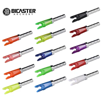 Bicaster 30шт ID3.2mm /.125in Накрайници за стрели Алуминиев между пръстите адаптер + Размер S Пластмасов съвет