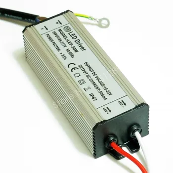 CE Сертифицирани IP67 30 W 900mA Led Драйвер за Постоянен ток В 18 - 35 В Източник на захранване AC 110-220 277 за 10 серия 3 паралелни led светлини