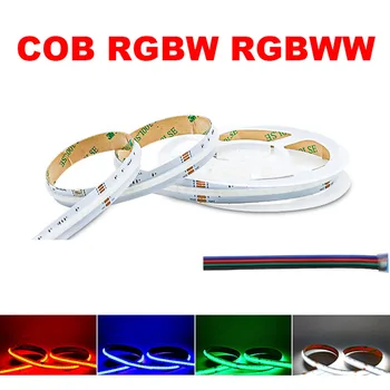 COB led лента RGBW RGBWW RGB Led Лента 24 784 светодиода/m цветни led Светлини за вътрешни интериор Осветление Червен Зелен Син Бял 5 м