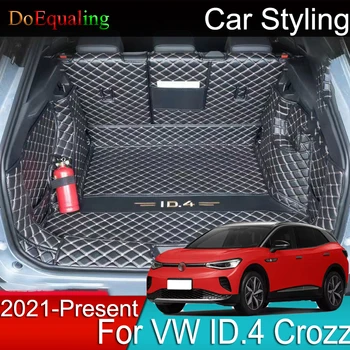 Car Mats Багажника Net Accessries Interior Parts Panel Mat Eco Кожени подложки в колата for Volkswagen VW ID.4 ID 4 Crozz 2021 2022