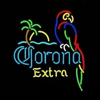 Corona Extra Папагал Палма Неонова реклама с Ръчно изработени Истинска Стъклена Тръба Бирария Хотел KTV Магазин за Бижута Дисплей Лампата 17 